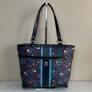 EUC COACH Chelsea Heritage Stripe Signature Tote Bag